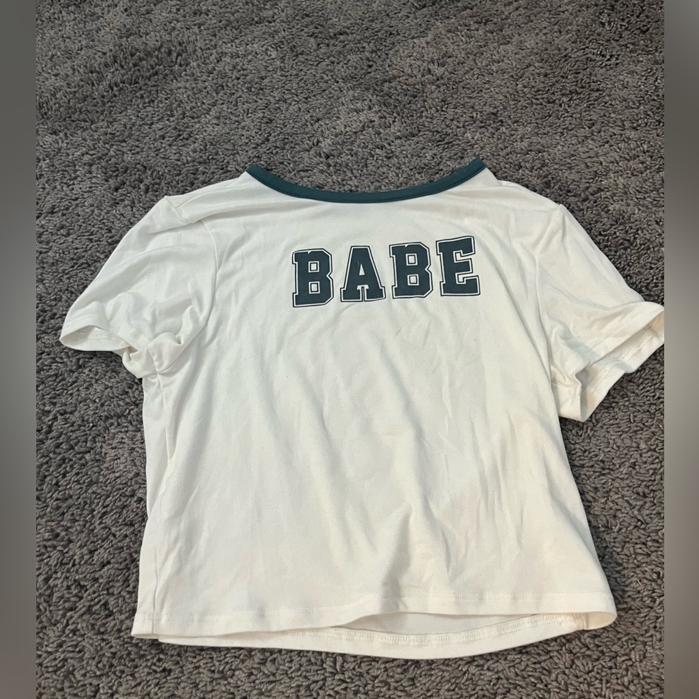 White and green tee